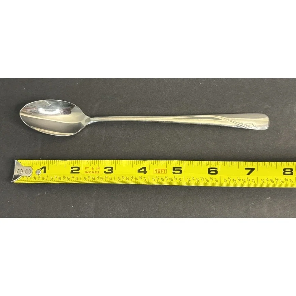 5 Oneida Oceanic Iced Tea Spoons Stainless Discontinued 7 5/8